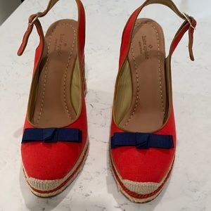 Kate Spade red and navy espadrilles. Size 9 1/2.